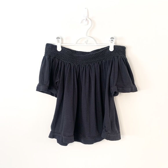 Roxy Hey Tonight Black Off-the-Shoulder Blouse Size Small - Picture 5 of 12